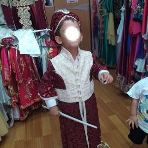 Bordo şehzade sünnet kıyafeti