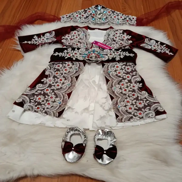 Bordo Bebek Kaftan 6 Ay Kınası