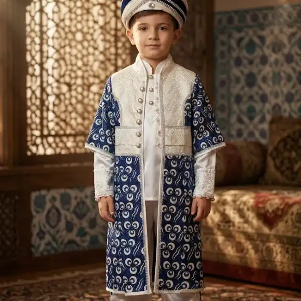 Mavi kiralık sünnet kaftanı