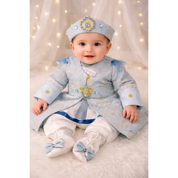 Bebe mavisi bebek bindallı kaftan
