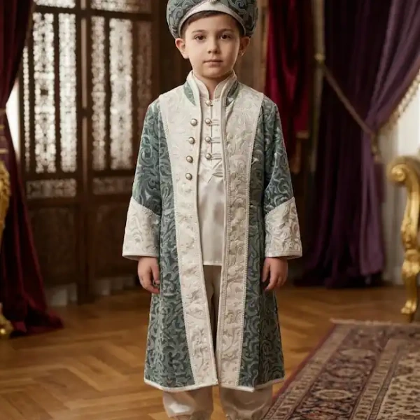 Gri şehzade sünnet kaftanı
